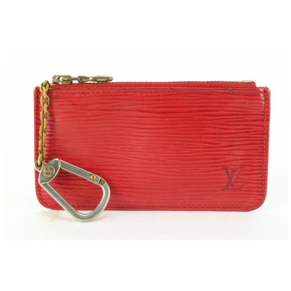 Louis Vuitton Red Epi Leather Key Pouch Coin Purse Pochette Cles69lz718s